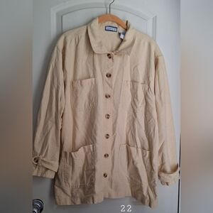 Erica & Co. Cotton_linen L Cardigan Jacket Women's Button-Up Neutro Profesional
